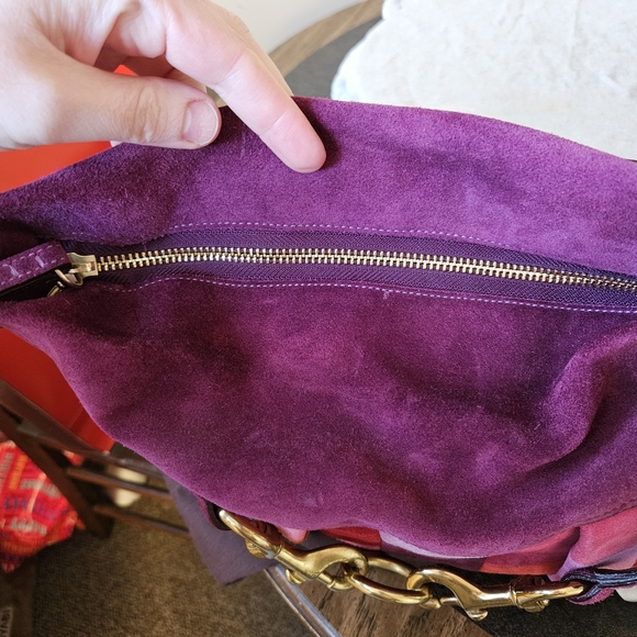 Vintage Coach Mosaic Patchwork Suede Shoulder Hobo Bag - Picture 4 of 17